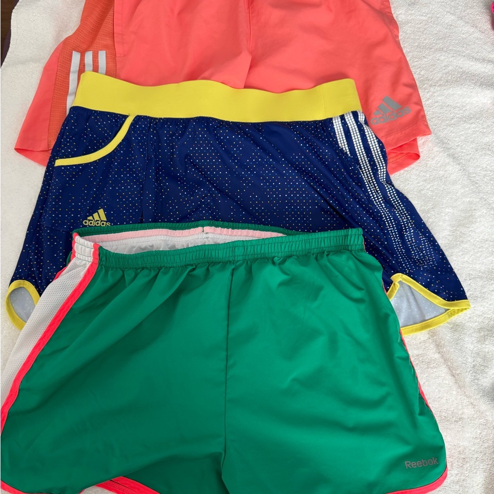 Adidas and Reebok Kids Shorts Set - Green, Blue, Coral